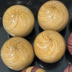 MacKenzie-Childs Gold Swirl Decorative hand painted ceramic Drawer Knobs